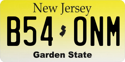 NJ license plate B54ONM
