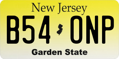 NJ license plate B54ONP