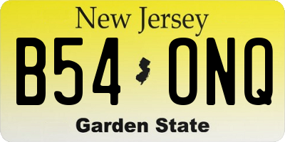 NJ license plate B54ONQ