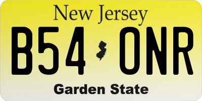 NJ license plate B54ONR