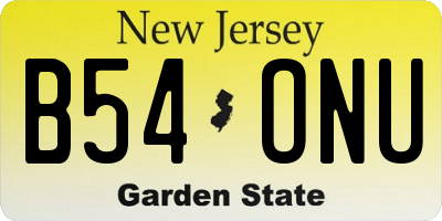 NJ license plate B54ONU