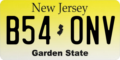 NJ license plate B54ONV