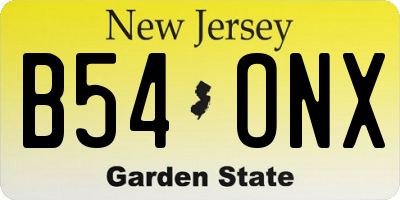 NJ license plate B54ONX