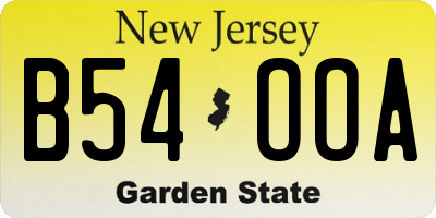 NJ license plate B54OOA