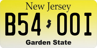 NJ license plate B54OOI
