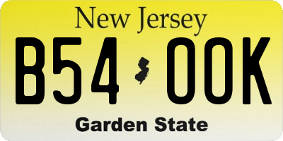 NJ license plate B54OOK