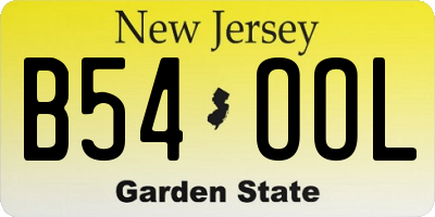 NJ license plate B54OOL