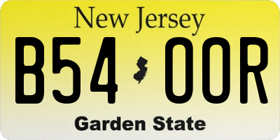 NJ license plate B54OOR