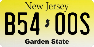 NJ license plate B54OOS
