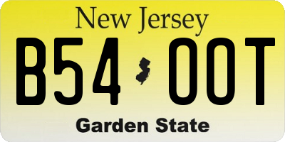 NJ license plate B54OOT