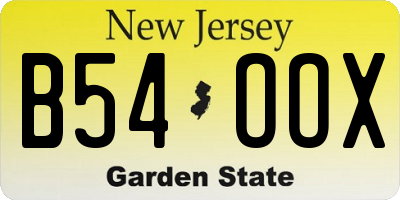 NJ license plate B54OOX