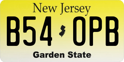 NJ license plate B54OPB