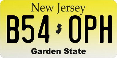 NJ license plate B54OPH