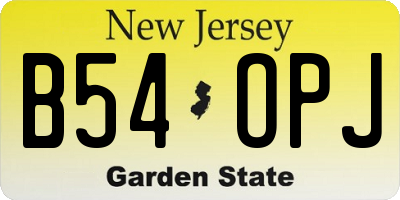 NJ license plate B54OPJ