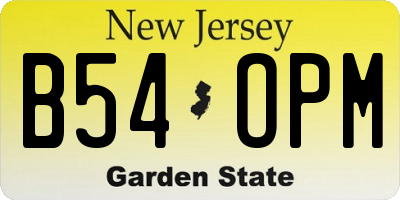 NJ license plate B54OPM