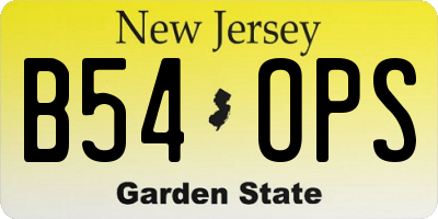 NJ license plate B54OPS