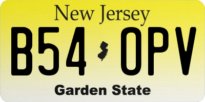 NJ license plate B54OPV