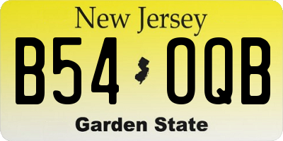 NJ license plate B54OQB