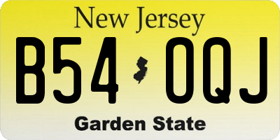 NJ license plate B54OQJ