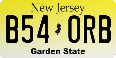 NJ license plate B54ORB