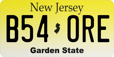 NJ license plate B54ORE