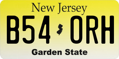 NJ license plate B54ORH