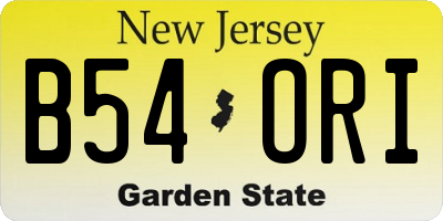 NJ license plate B54ORI