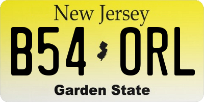 NJ license plate B54ORL