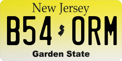 NJ license plate B54ORM