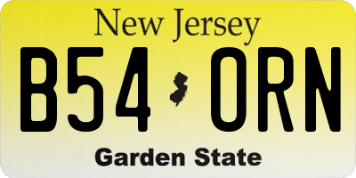 NJ license plate B54ORN