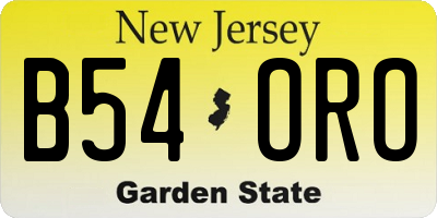 NJ license plate B54ORO
