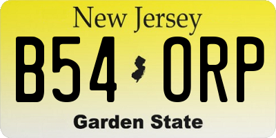 NJ license plate B54ORP