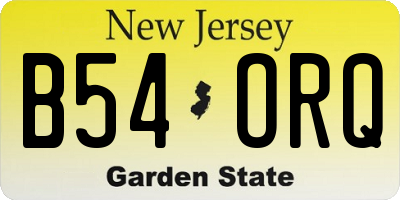 NJ license plate B54ORQ
