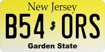 NJ license plate B54ORS