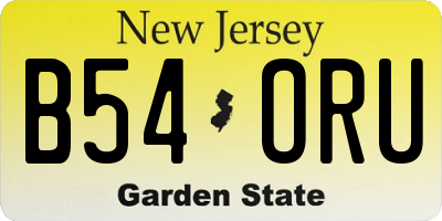 NJ license plate B54ORU