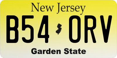 NJ license plate B54ORV