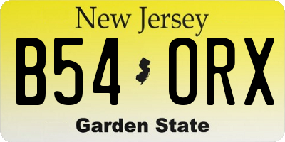 NJ license plate B54ORX