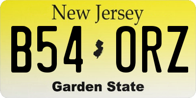NJ license plate B54ORZ