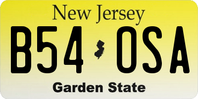 NJ license plate B54OSA