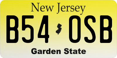 NJ license plate B54OSB