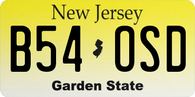 NJ license plate B54OSD