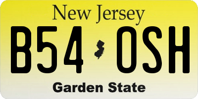 NJ license plate B54OSH