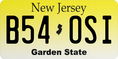NJ license plate B54OSI