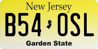 NJ license plate B54OSL