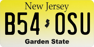 NJ license plate B54OSU