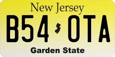 NJ license plate B54OTA
