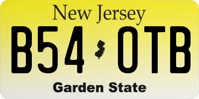 NJ license plate B54OTB