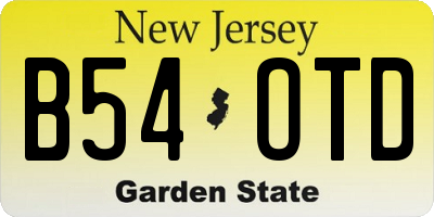 NJ license plate B54OTD