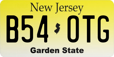 NJ license plate B54OTG