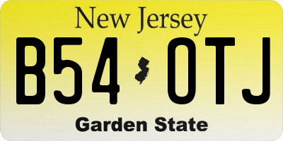 NJ license plate B54OTJ